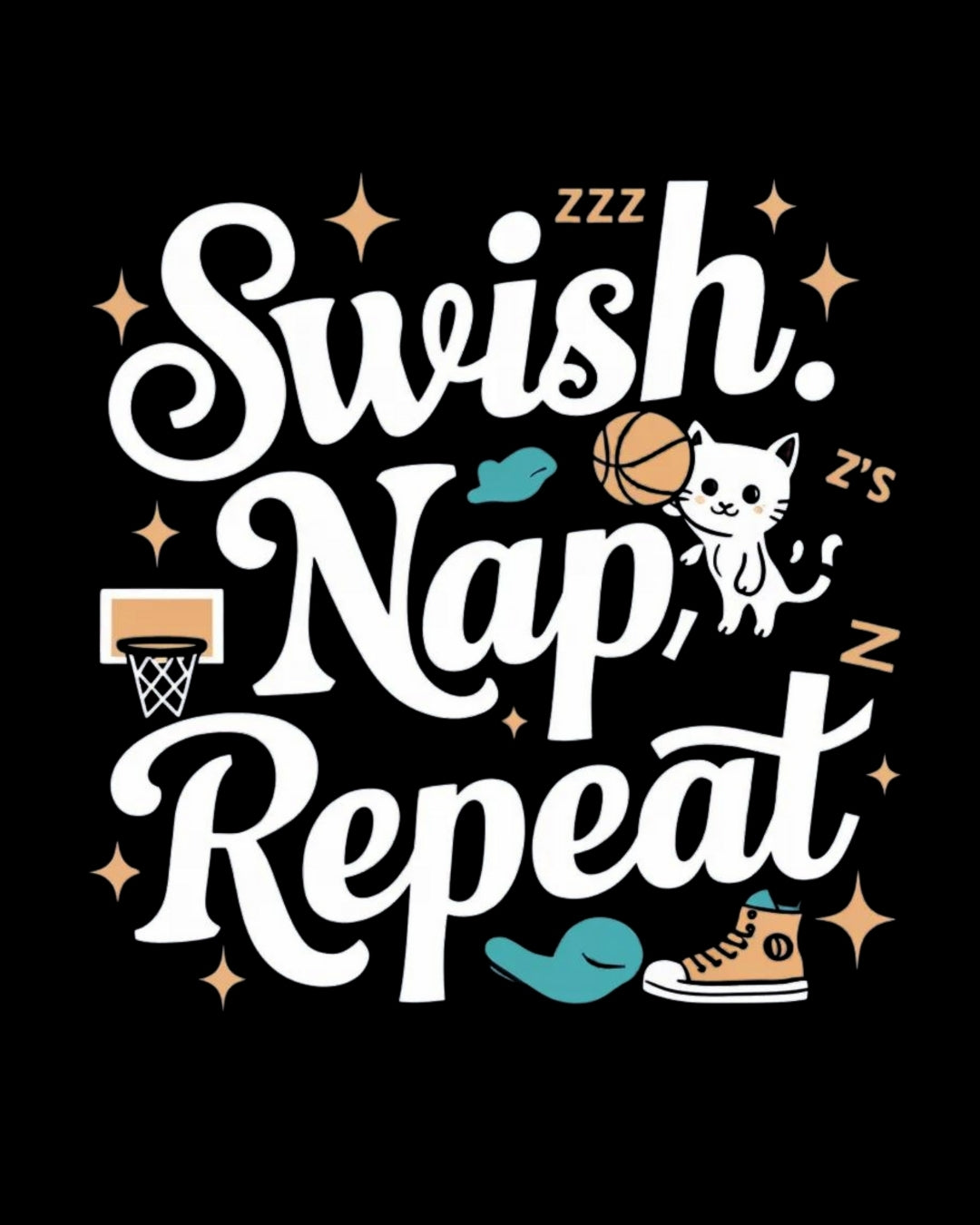 Swish Nap Repeats Basketball Crew Neck Tee