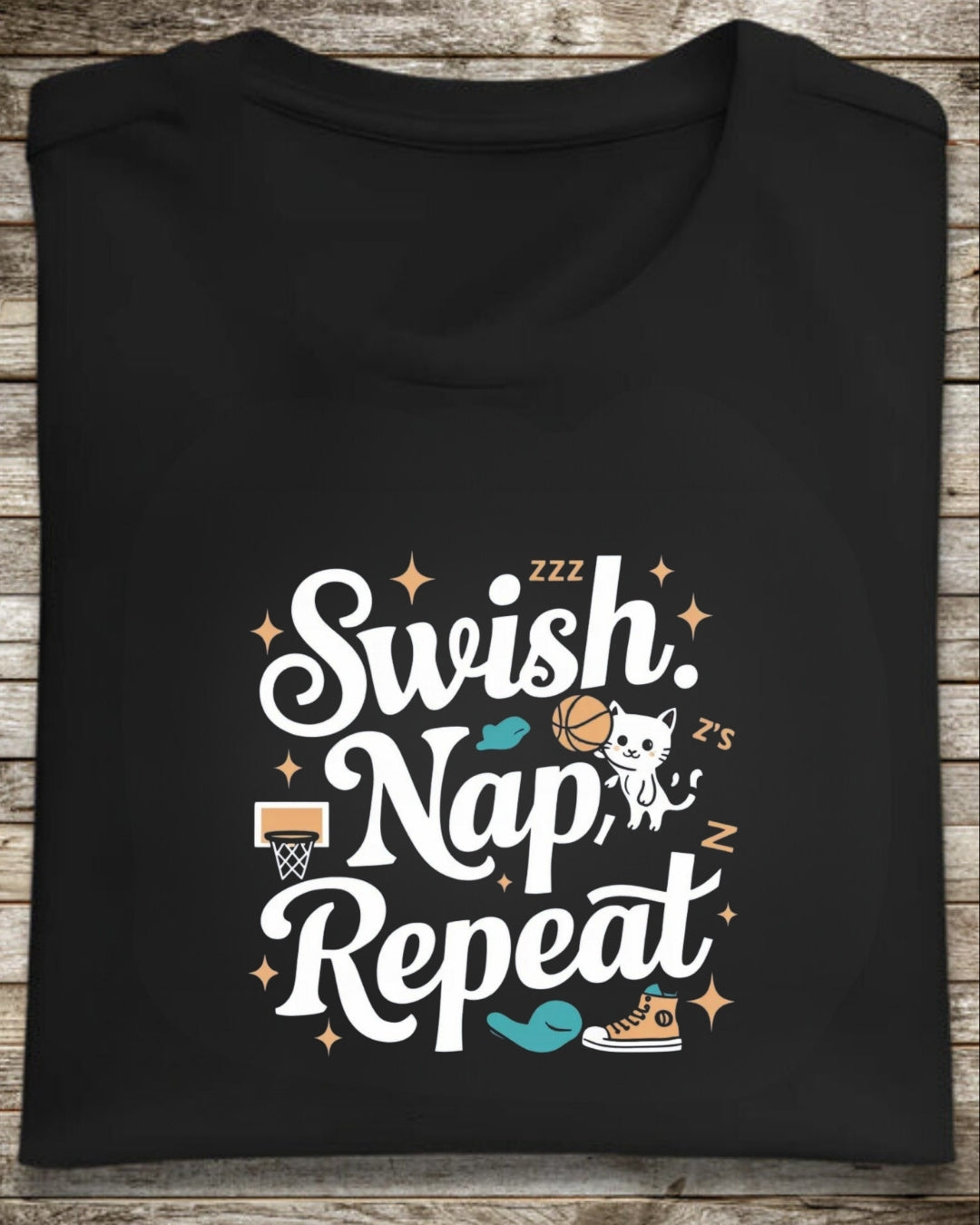 Swish Nap Repeats Basketball Crew Neck Tee