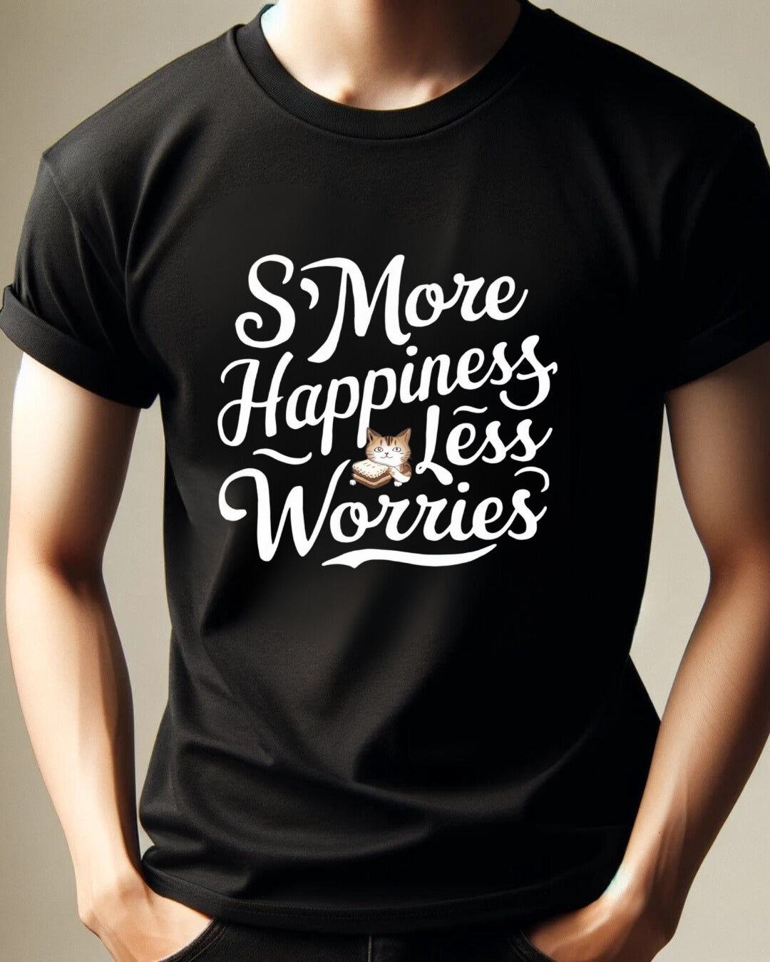 S'more Happines Less Worries Cotton T-Shirt