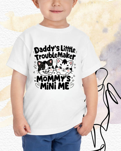 Daddy Little Troublemaker Youth Heavy Cotton T-Shirt