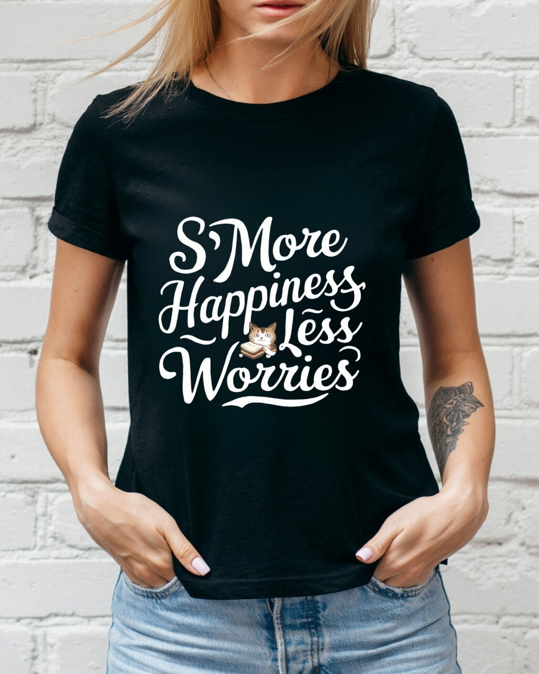 S'more Happines Less Worries Cotton T-Shirt