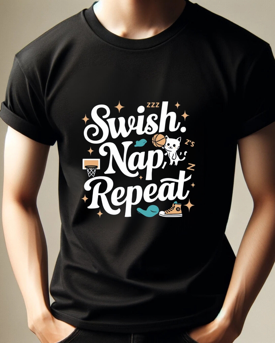 Swish Nap Repeats Basketball Crew Neck Tee