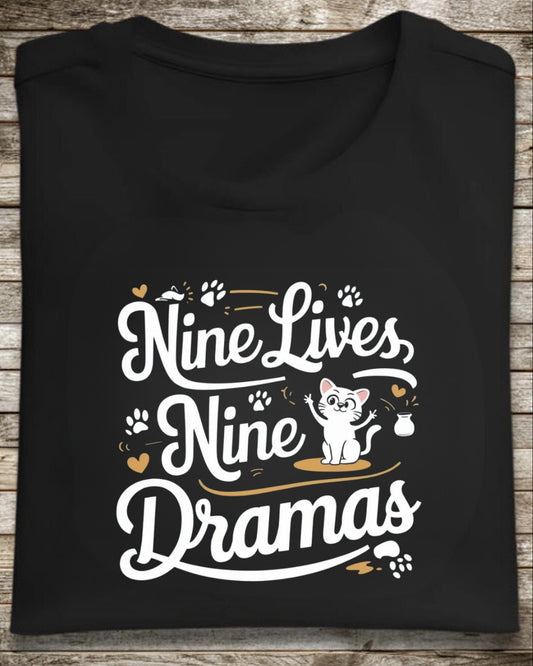 Nine Lives Nine Drama Idiom Cotton T-Shirt