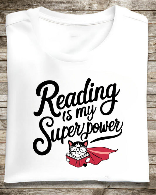 Reading Is My Superpower Cotton Tshirt