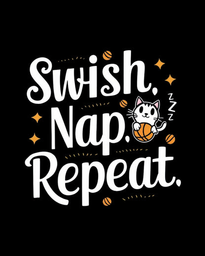 Swish Nap Repeat  Basketball Crew Neck T-Shirt