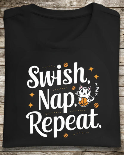 Swish Nap Repeat  Basketball Crew Neck T-Shirt