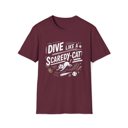 Dive Like Scaredy Cat Cotton Crew Neck Men Tshirt