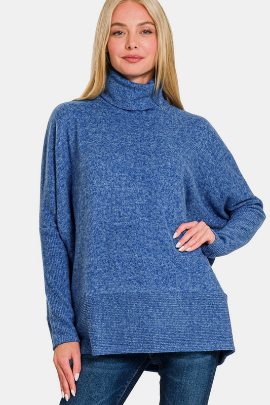 Brushed Melange Hacci Turtleneck Sweater