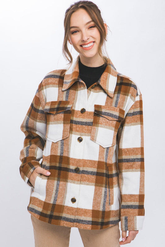 Plaid Button Up Shacket