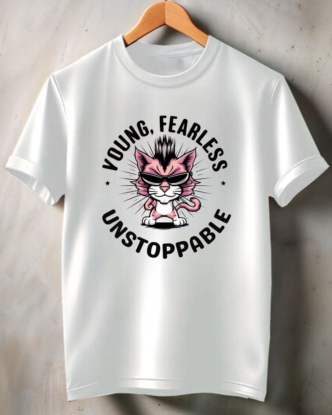 Young Fearless Unstoppable Cotton Men Tshirt