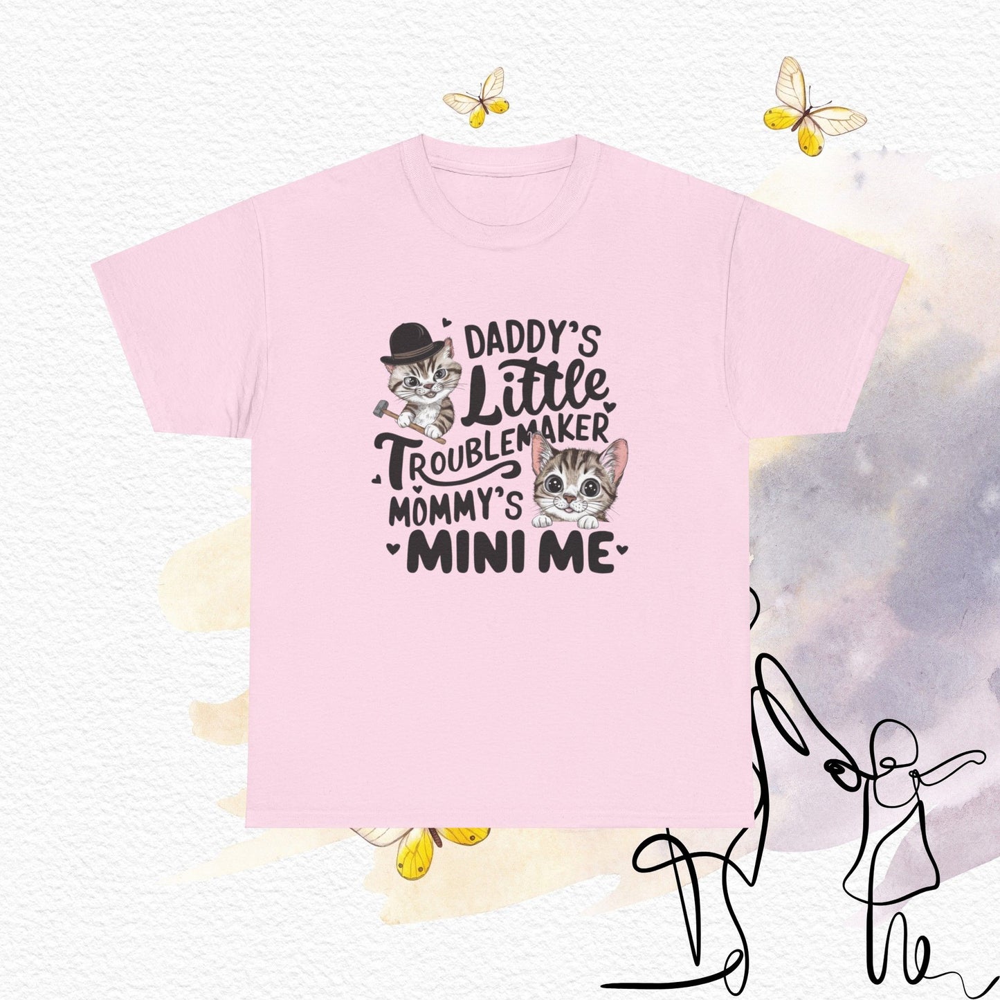 Daddy Little Troubles Mommy Mini Me Cotton T-Shirt