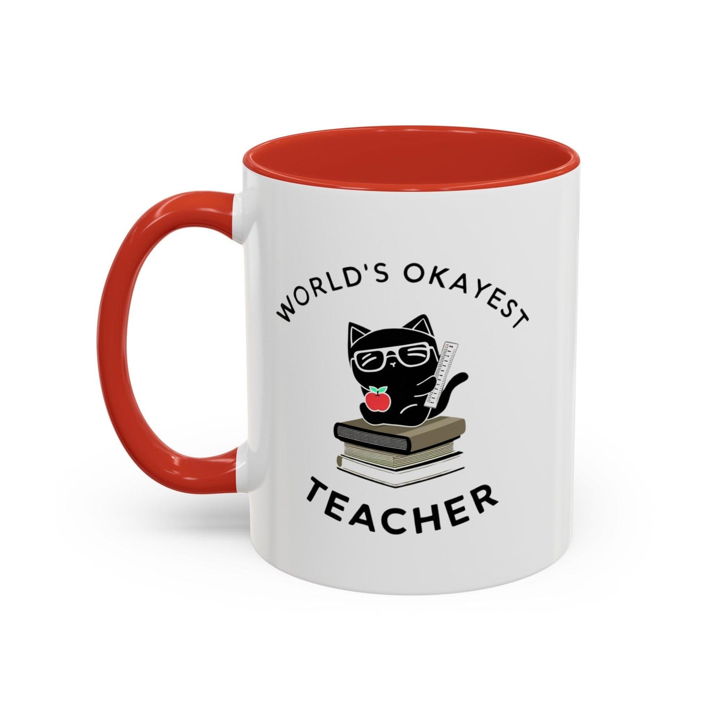 Billien Pawsome Teacher Printify 11 oz 11oz accent mug Coffee Mugs Holiday Picks Home & Living Kitchen Mugs Spring Essentials two tone White base