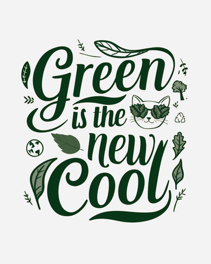 Green Is The New Cool Cotton Crew Neck Tshirt