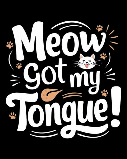 Meow Got My Tongue Idiom Cotton T-Shirts