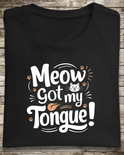 Meow Got My Tongue Idiom Cotton T-Shirts