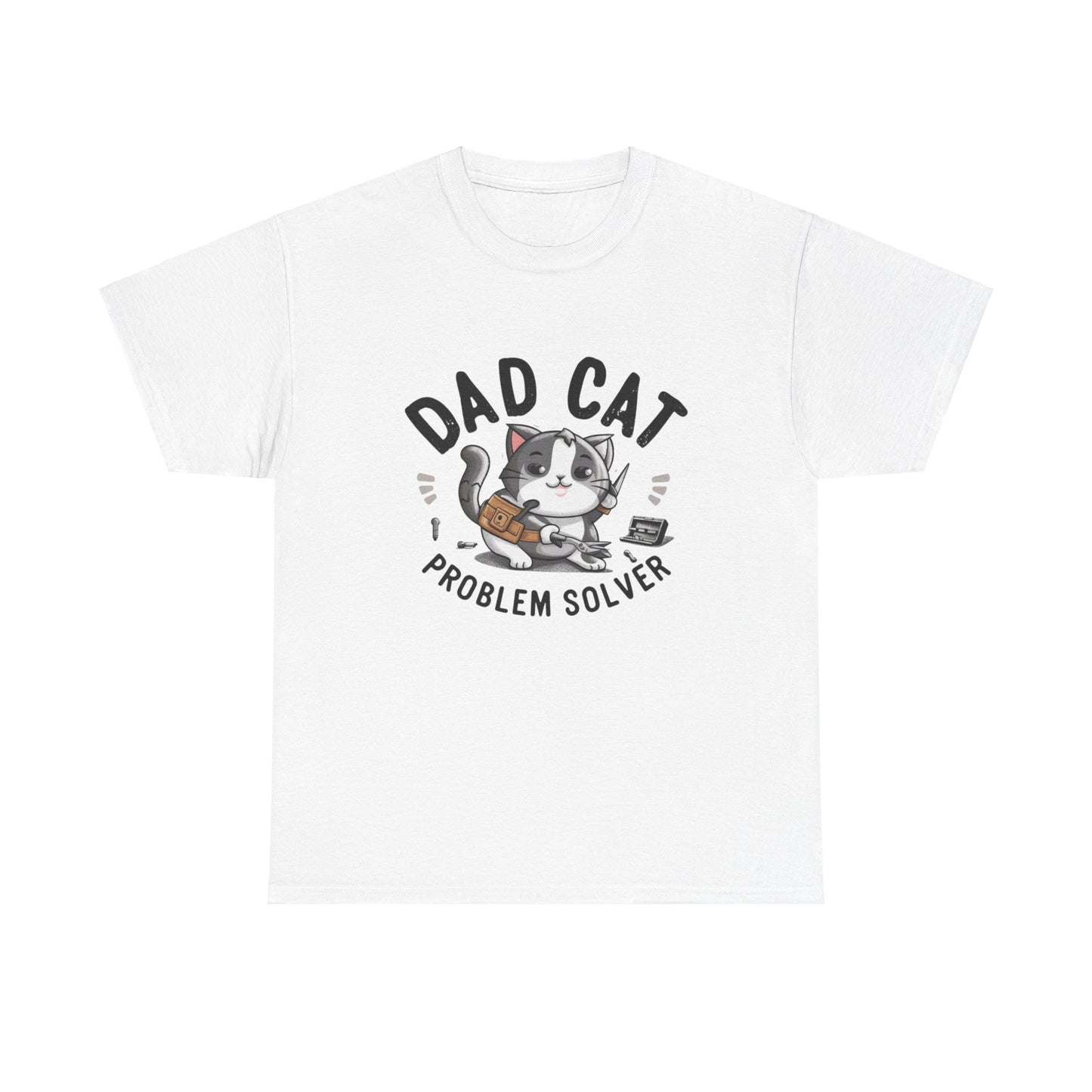 Dad Cat Problems Solver Cotton T-Shirt