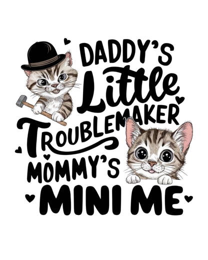 Daddy Little Troublemaker Heavy Cotton Kids Tshirts