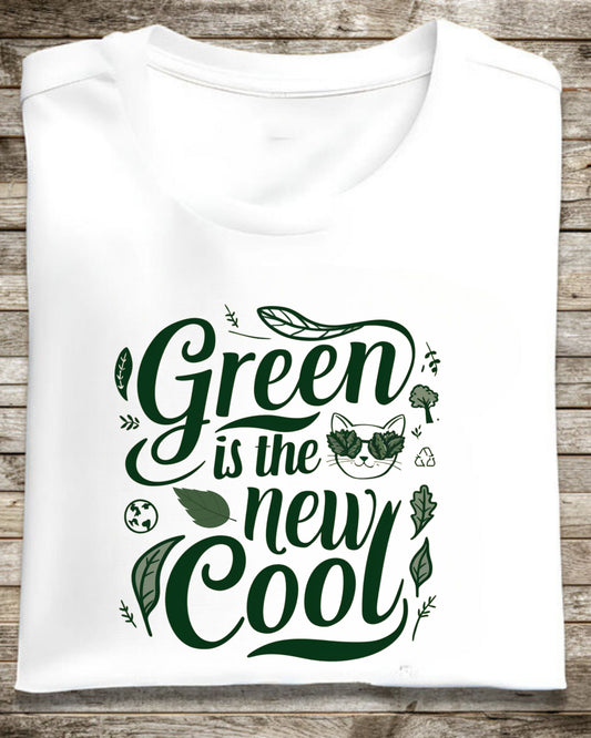 Green Is The New Cool Cotton Crew Neck Tshirt