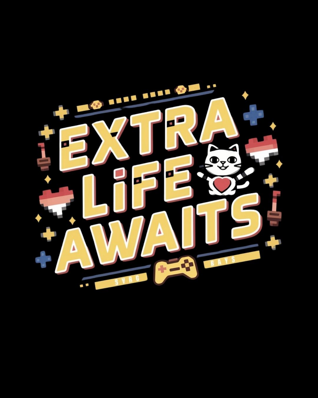 Extra Life Awaits Retro Cotton Tshirt