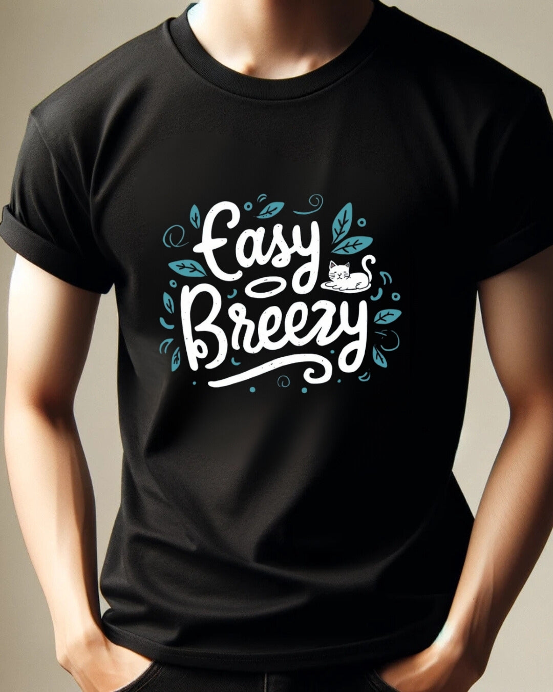 Easy Breezy Idiom Gifts Men Cotton T-Shirt