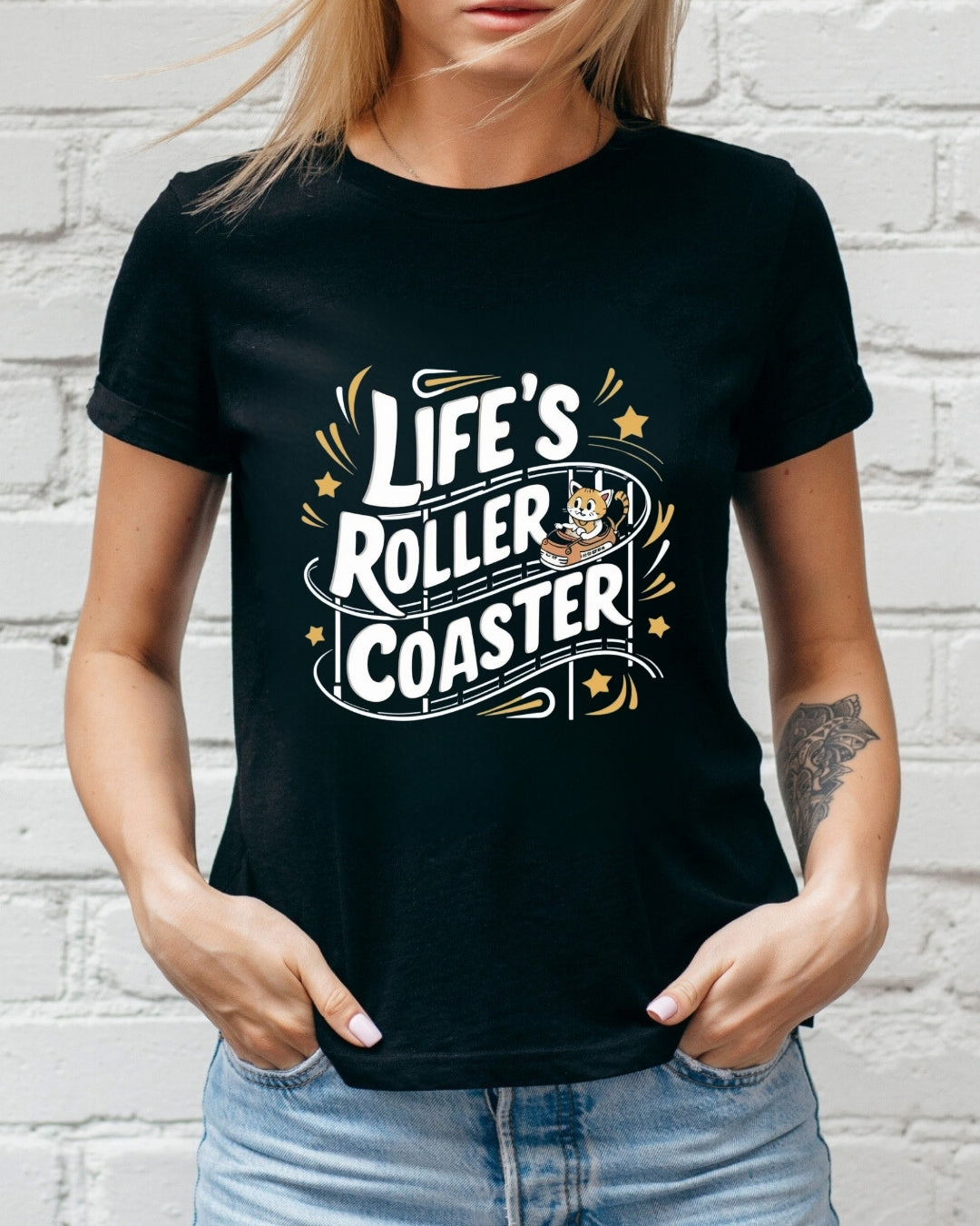 Life Roller Coaster Idiom Cotton T-Shirt