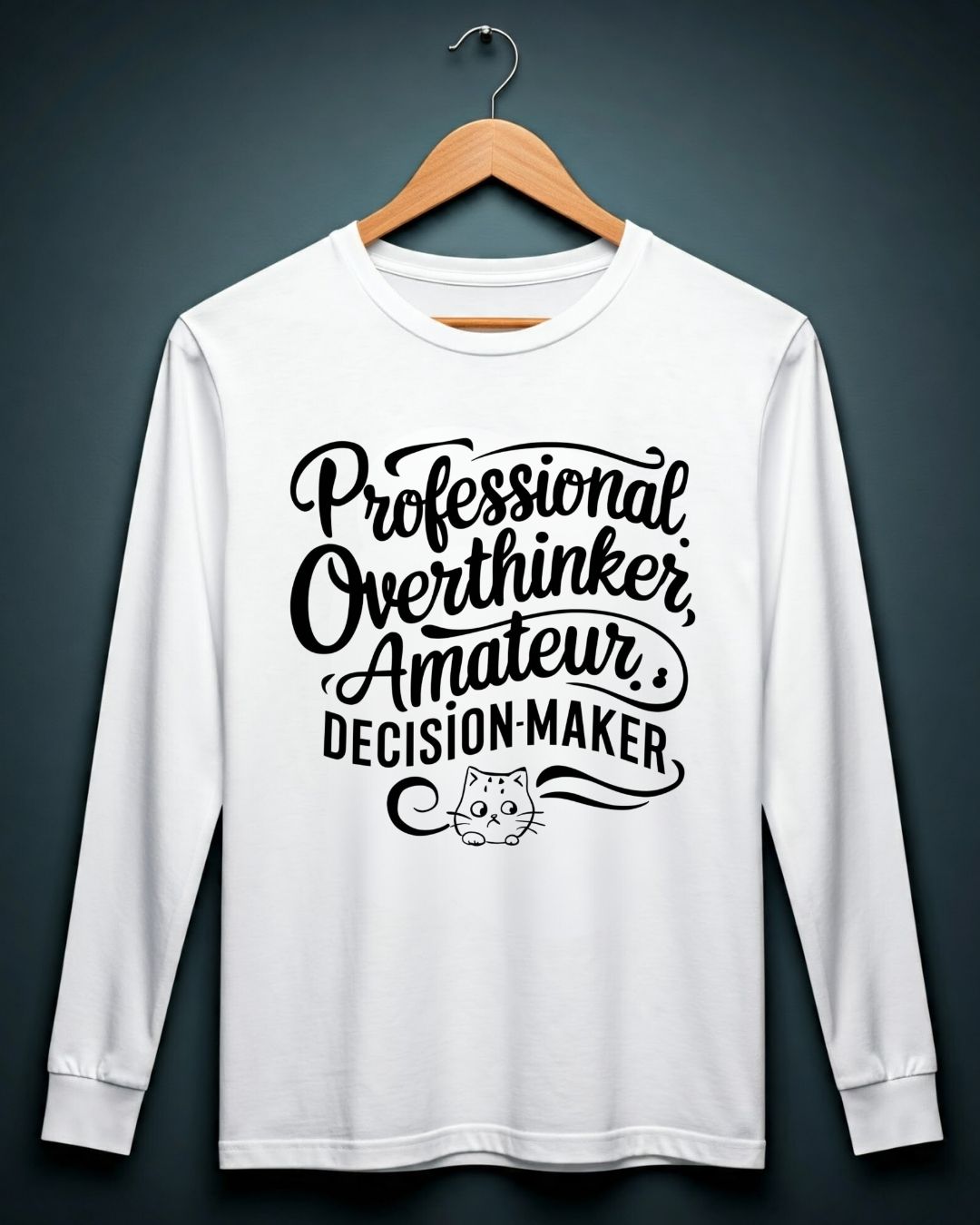 Professional Overthinker Amature Descision Maker Cotton Long Sleeve Tshirt