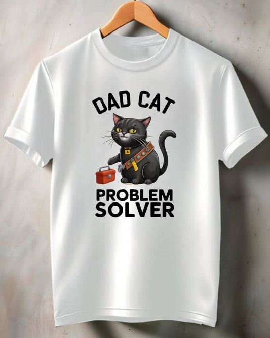 Dad Cat Problem Solver Cotton Men Tshirt