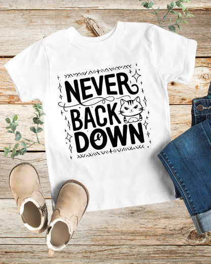 Never Back Down Heavy Cotton Kids T-Shirt