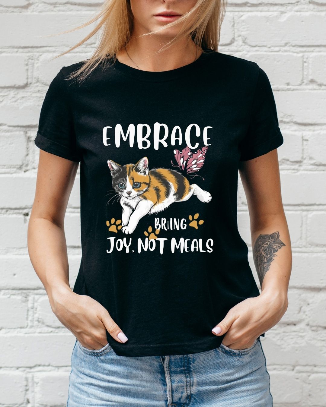 Embrace Bring Joy Not Meal Cotton Tshirt