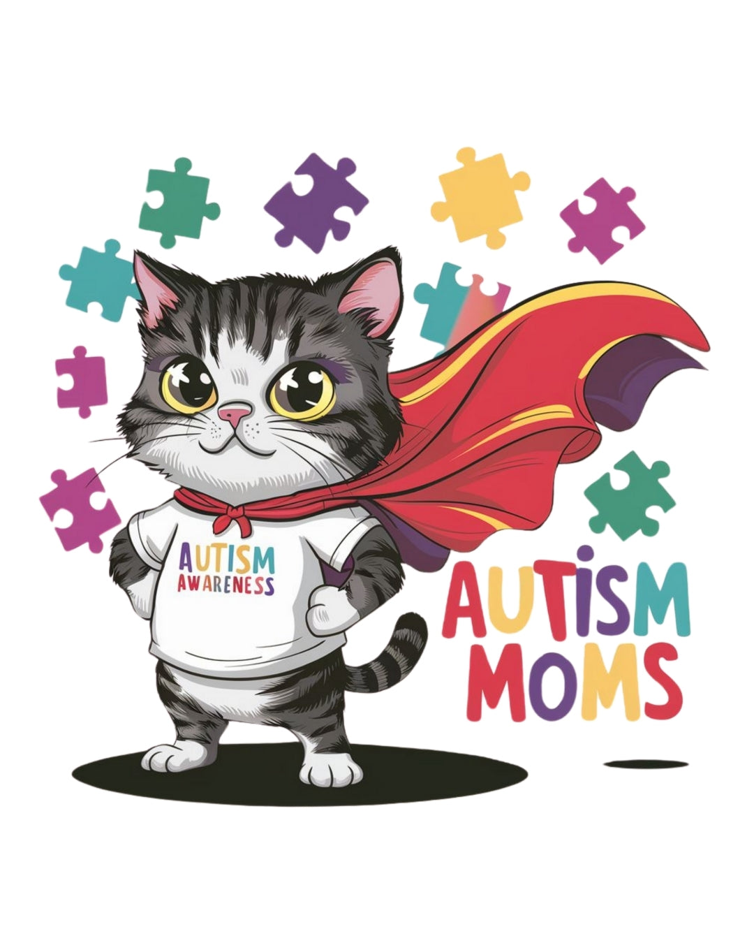 Autism Moms Dad Parents Autistic Awareness Cotton T-Shirt