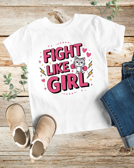 Fight Like Girl Kids Heavy Cotton Kids T-Shirt