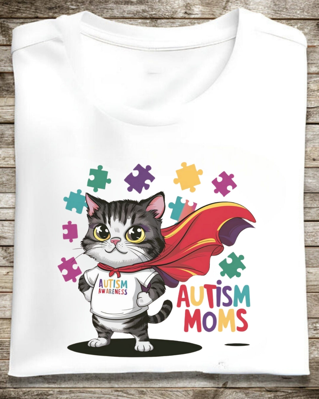 Autism Moms Dad Parents Autistic Awareness Cotton T-Shirt