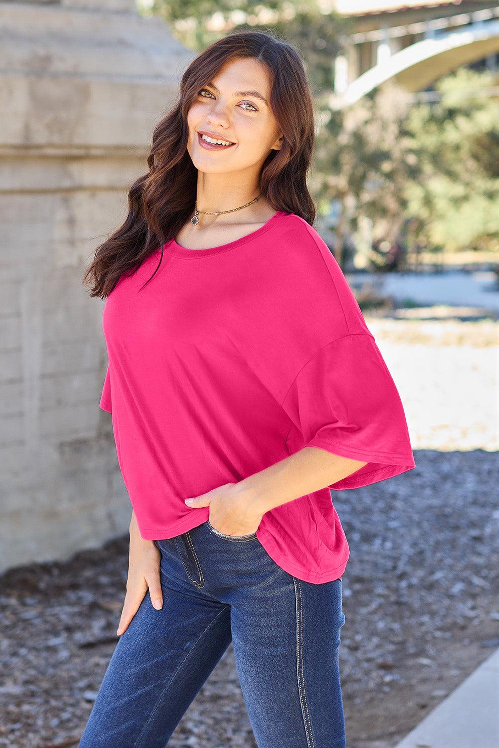 Round Neck Drop Shoulder T-Shirt