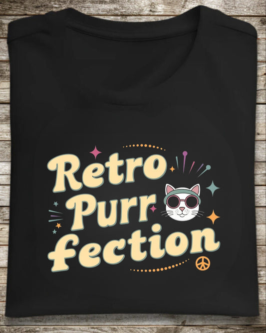 Retro Purr Fection Cotton T-Shirt