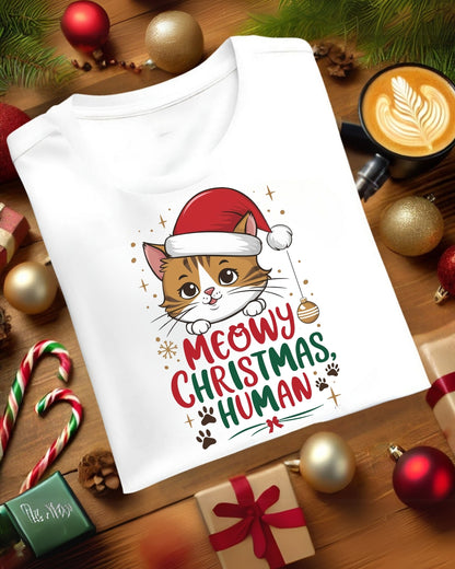 Meowy Christmas Cotton Tshirts