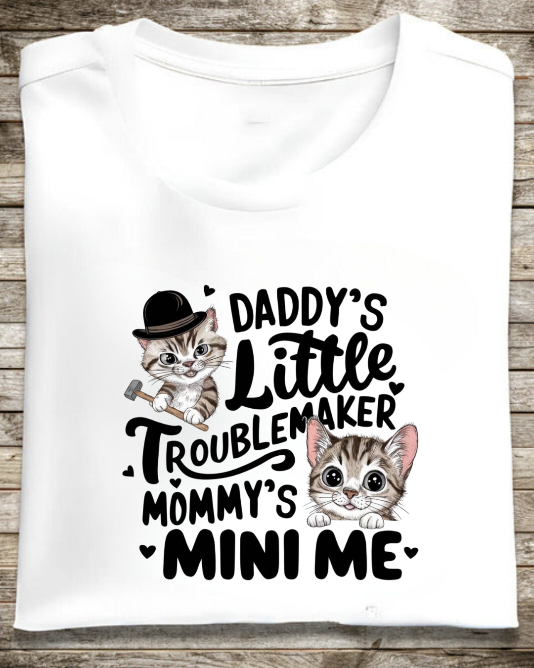 Daddy Little Troubles Mommy Mini Me Cotton T-Shirt