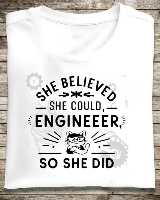 She Belive She Could Engineer  Cotton T-Shirt