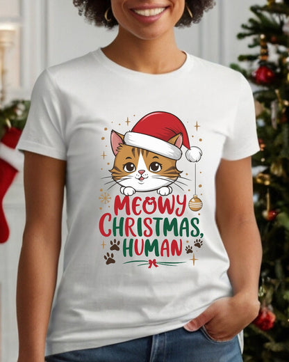 Meowy Christmas Cotton Tshirts