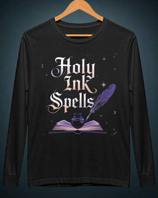 Holy Ink Spells Cotton Long Sleeve Tshirt