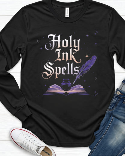 Holy Ink Spells Cotton Long Sleeve Tshirt