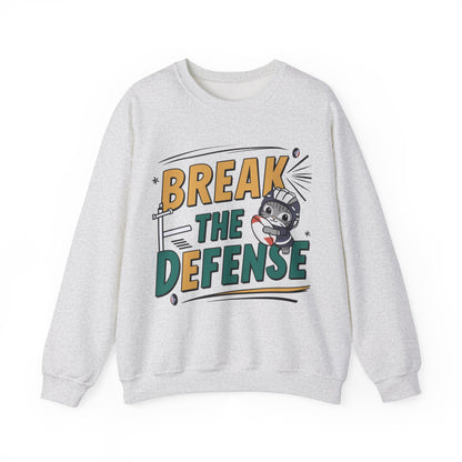 Break The Defence Rugby Heavy Unisex Cotton Crewneck Sweatshirt