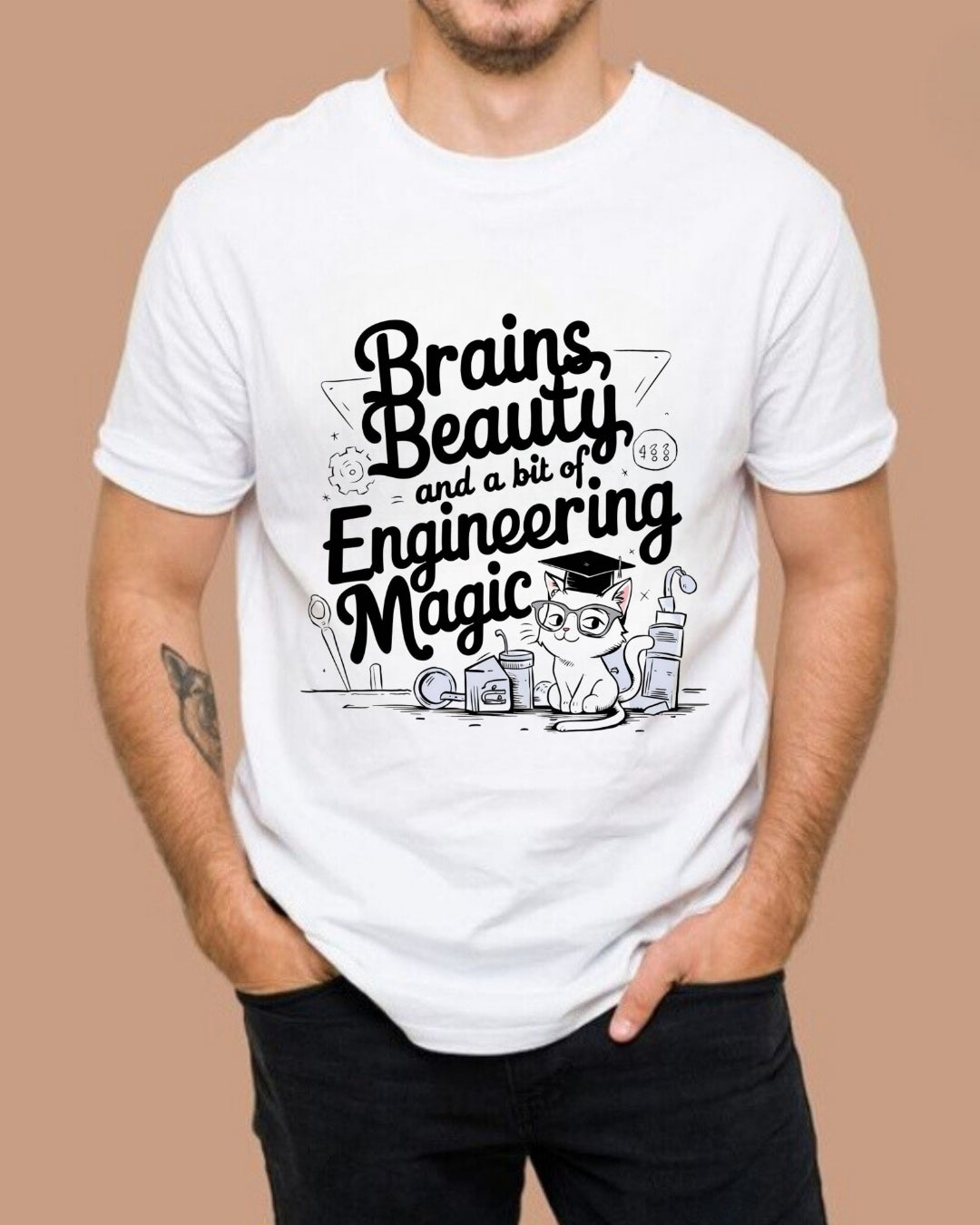 Brain Beauty & Bit of Engineering Magic Cotton T-Shirt