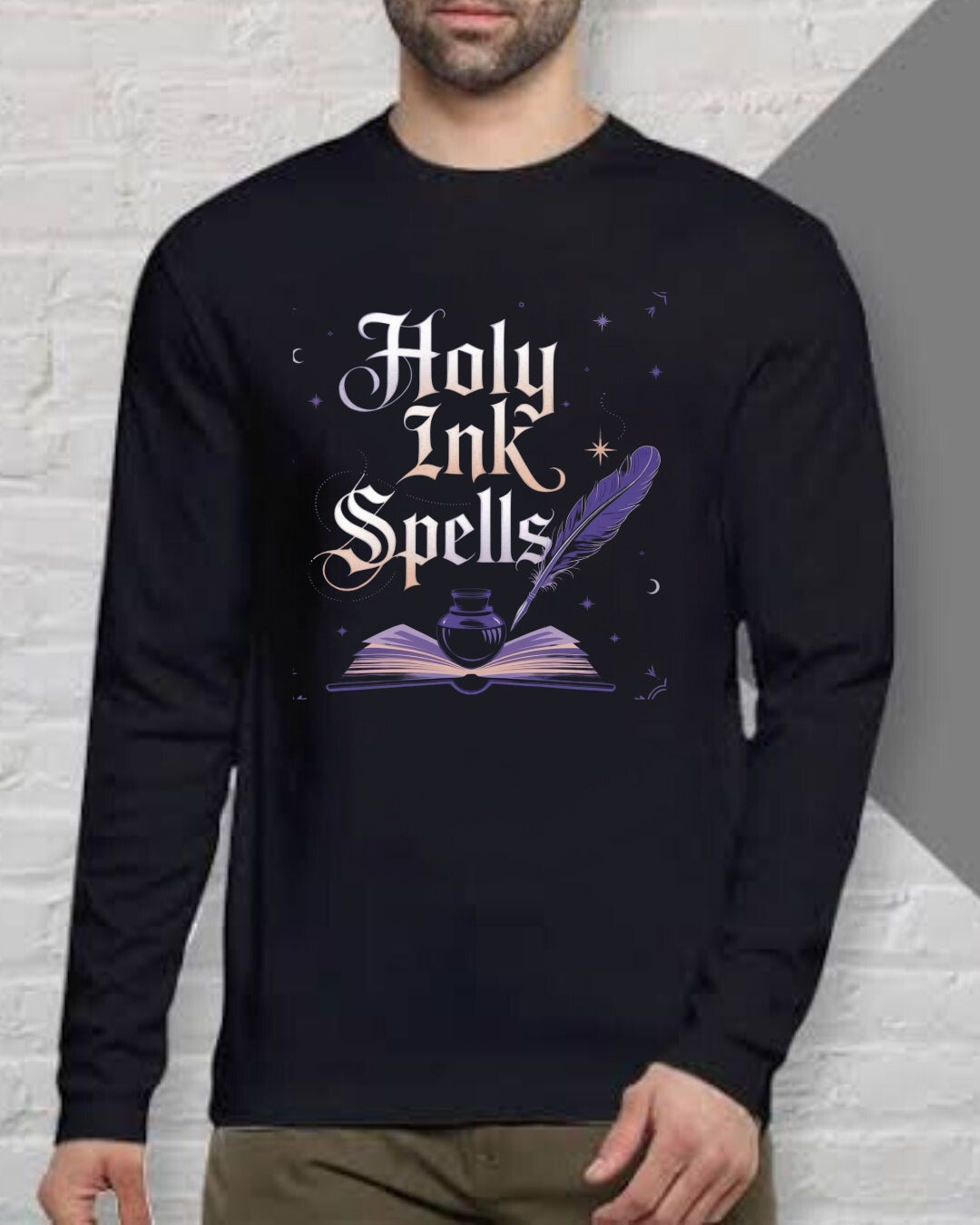 Holy Ink Spells Cotton Long Sleeve Tshirt