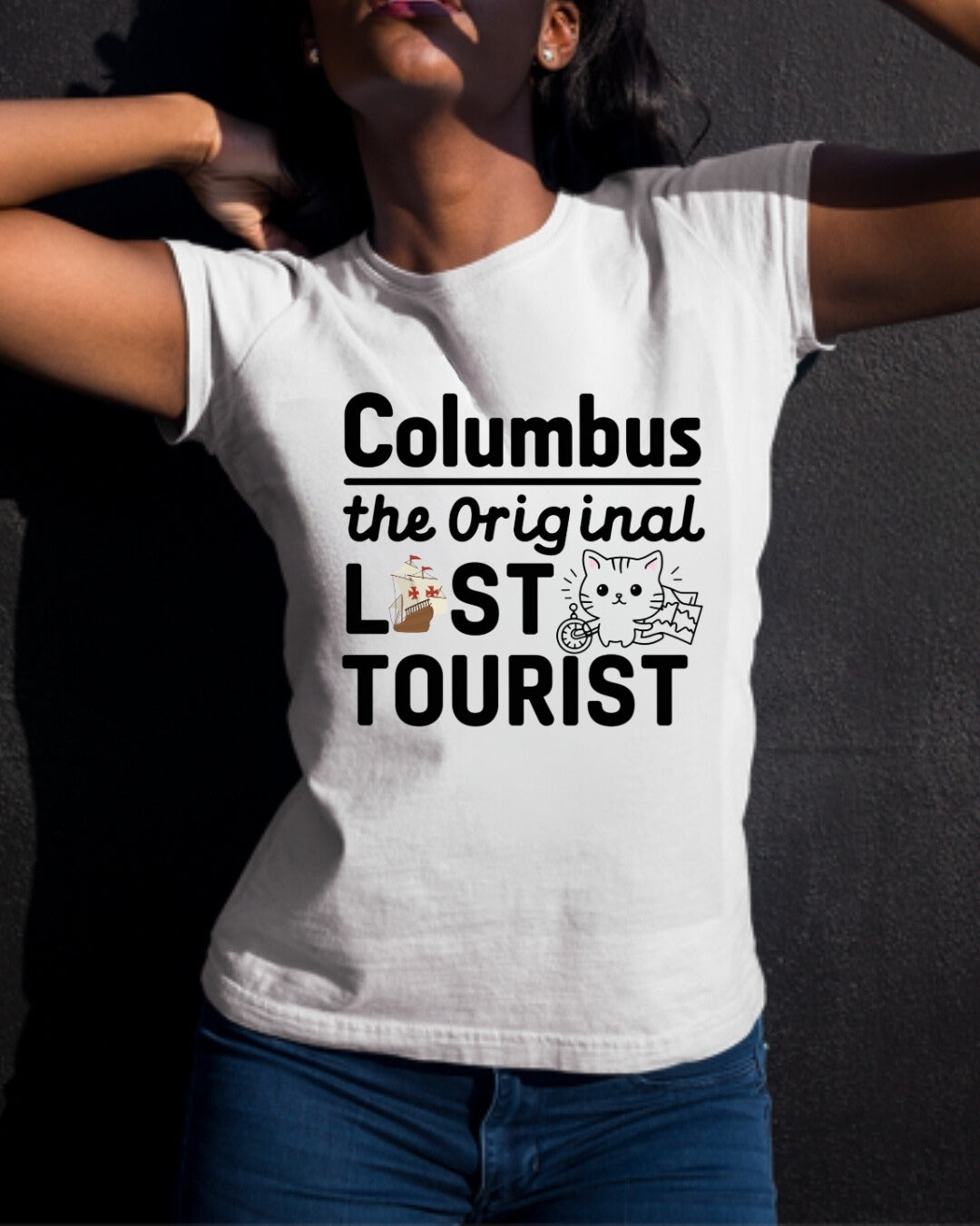 Columbus The Original Lost Tourist Cotton T-Shirt