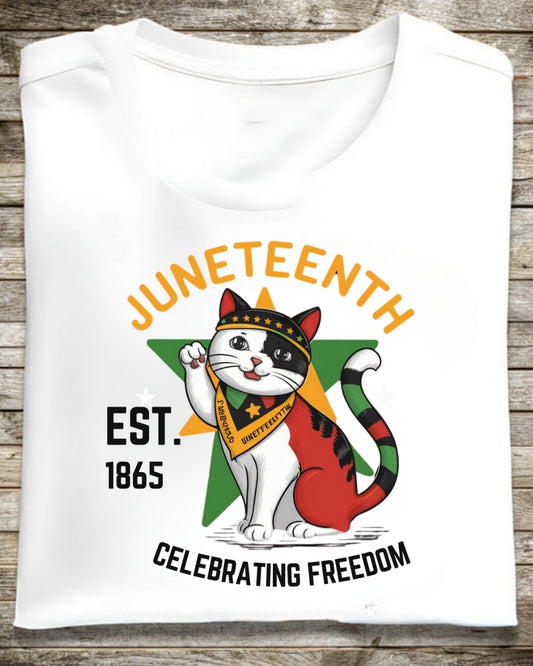 Juneteenth Celebrating Freedom Black History Proud Afro Cotton T-Shirt