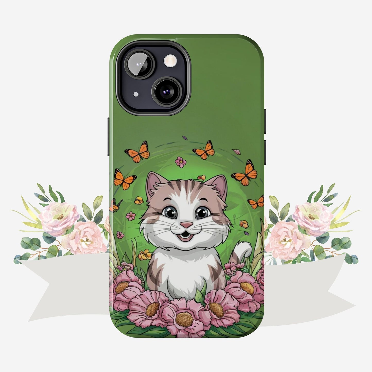 Green Mewsic Tough Case