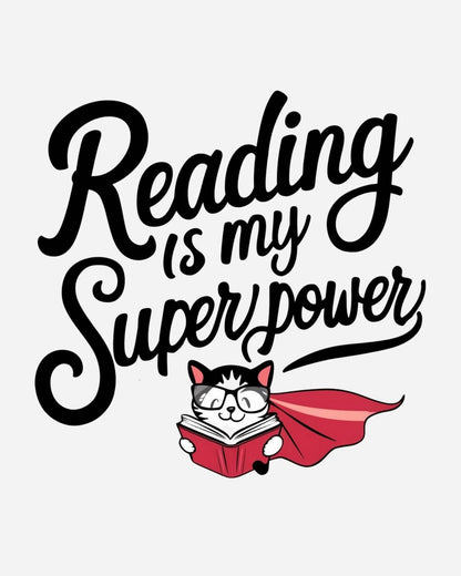 Reading Is My Superpower Cotton Long Sleeve Tshirt