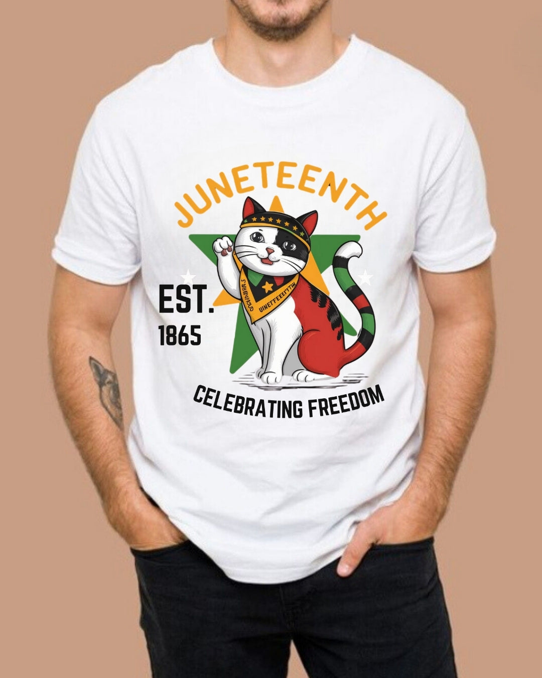 Juneteenth Celebrating Freedom Black History Proud Afro Cotton T-Shirt