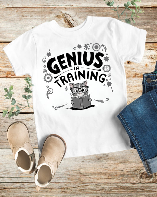 Genius In Training Kids Heavy Cotton T-Shirt