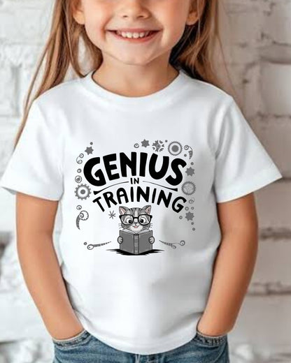 Genius In Training Kids Heavy Cotton T-Shirt